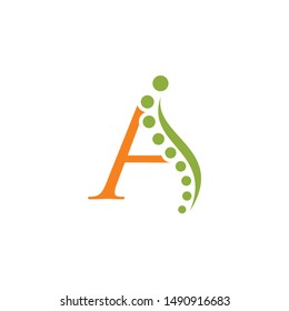 A Letter Chiropractic Logo Design Template Vector