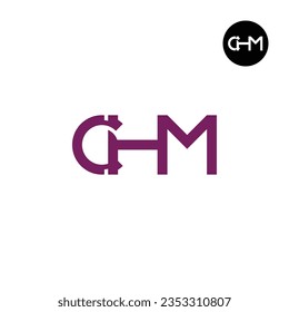 Diseño de logotipo de monograma CHM para carta