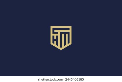 letter chm with shield logo icon design vector design template inspiration