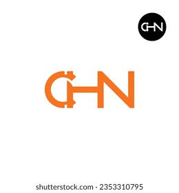 Diseño de logotipo de monograma CHN Carta