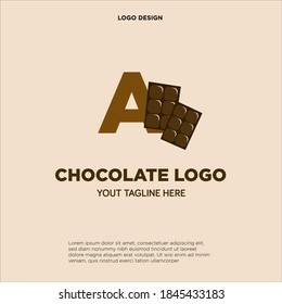 Letter A Chocolate logo template design in Vector illustration