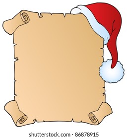 Letter with Christmas hat 1 - vector illustration.