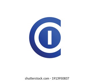 plantilla de vector de diseño de logotipo de letra ci y ic