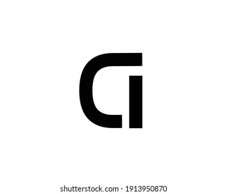 plantilla de vector de diseño de logotipo de letra ci y ic