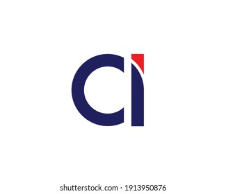 plantilla de vector de diseño de logotipo de letra ci y ic