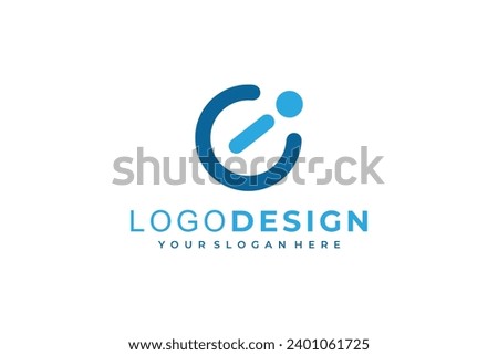 Letter CI logo template. Modern elegant logotype