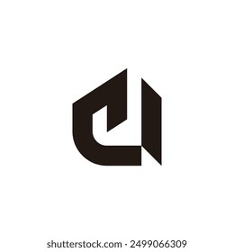 Buchstabe ci einfache geometrische scharfe Linie Logo Vektor 