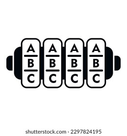 Letter cipher icon simple vector. Data encryption. Code lock