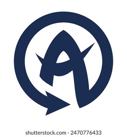 Una Plantilla de logotipo de flecha de círculo de letras