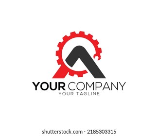 Letra A Concepto De Modelo De Diseño De Modelos De Diseño De Modelos De Diseño De Logotipo De Ingeniería Automotriz Círculo Y Servicios Mecánicos.