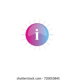 Letter i with circle color element logo Design