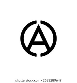 letter A circle company business logo vector illustration template design
