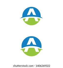 letter A with circle concept for icon or logo company
