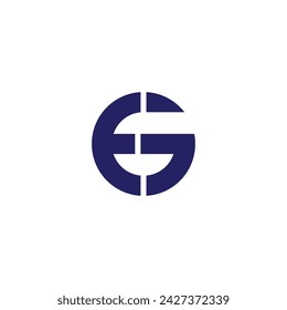 letra eg círculo geométrico simple logo vector 