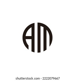 Letter Am circle geometric symbol simple logo vector