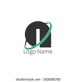 Icono de círculo de la letra I Logotipo, letra de diseño + ilustración de círculo de icono