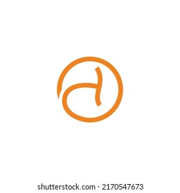 letra en el vector de logotipo geométrico de línea circular