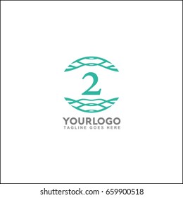 letter circle line logo. Letter 2