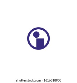 i letter with a circle logo design