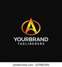 Letter A circle logo design concept template vector