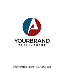 Letter A circle logo design concept template vector