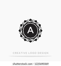 letter A circle logo design vector template