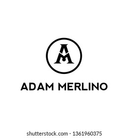 letter A with circle logo design vector illustration