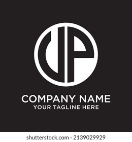 letter UP circle logo design vector