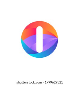 Ich schreibe Circle Logo Design.I Buchstaben Logo mit Kreis.I Buchstaben Ellipse Logo mit Farbverlauf-Zeichen.