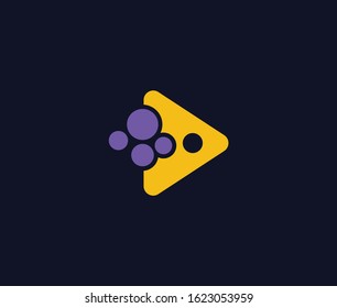 letter A with circle logo icon design element template vector