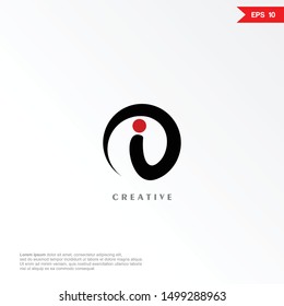 Letter i circle logo and icon, vector template.