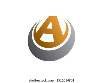 Letter A Circle logo or symbol template design
