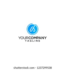 Letter A circle logo vector