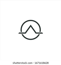 letter A circle   logo vector template. lletter A circle  icon design stock 