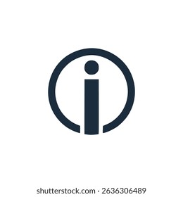 letter I circle minimalism logo vector illustration template design