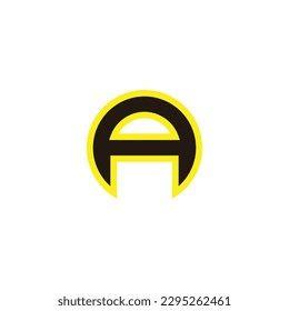 Letter A circle, neon geometric symbol simple logo vector