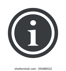 Letter I in circle, on black circle, isolated on white