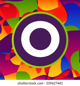Letter in circle on colorful background