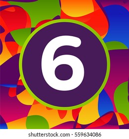 Letter in circle on colorful background