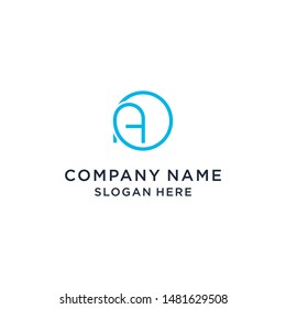 Letter A and circle shape logo design - Vector