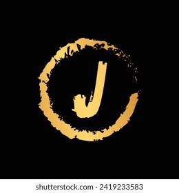 A letter in circle shape luxury gold color monogram design vector eps