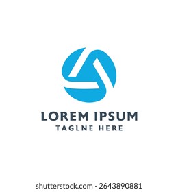 Letter A circle solution logo design concept creative monogram shape