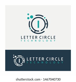 Letter I Circle Technology Logo Design Template, Tech Science initial Icon 