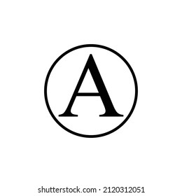 Letter A In The Circle Vector Icon