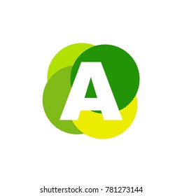 Letter A in Circles Abstract Logo Template