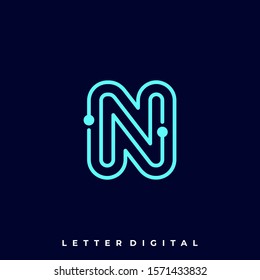 Letter Circuit Illustration Vector Template. Suitable for Creative Industry, Multimedia, entertainment, Educations, Shop, and any related business