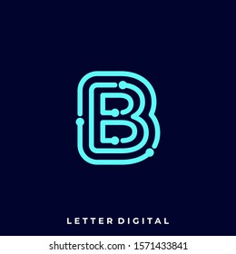 Letter Circuit Illustration Vector Template. Suitable for Creative Industry, Multimedia, entertainment, Educations, Shop, and any related business