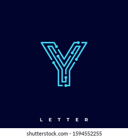 Letter Circuit Illustration Vector Template. Suitable for Creative Industry, Multimedia, entertainment, Educations, Shop, and any related business