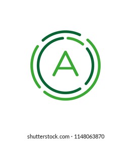 Letter A Circular Lines Symbol Vector