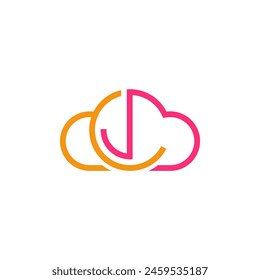 letter CJ cloud logo vector design